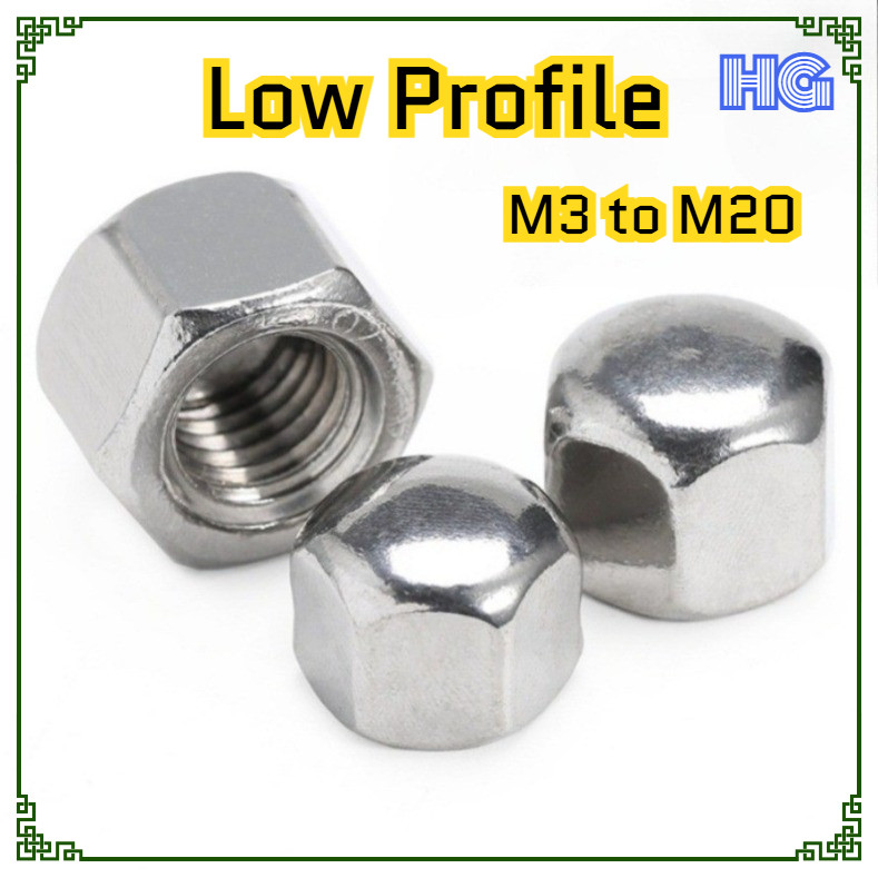 SS Low Profile / Dome Cap Nut Thép không gỉ 304 Low Crown Acorn Nut M3-M20 LDG