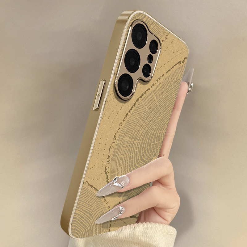 Da cừu họa tiết gỗ cũ Thích hợp cho vỏ điện thoại Samsung GalaxyS26 Phong cách mới s26Ultra Creative
