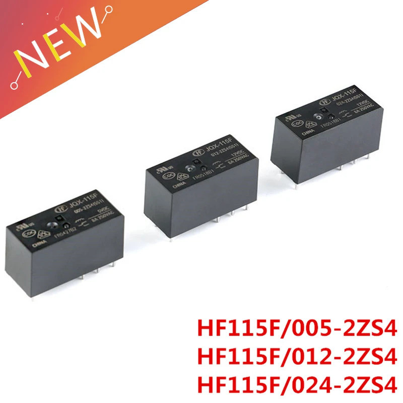 5 Cái / 2 Cái Rơ Le HF115F 012-2ZS4 JQX-115F 024-2ZS4 HF115F-012-2ZS4-12VDC JQX-115F-024-2ZS4 005-2Z