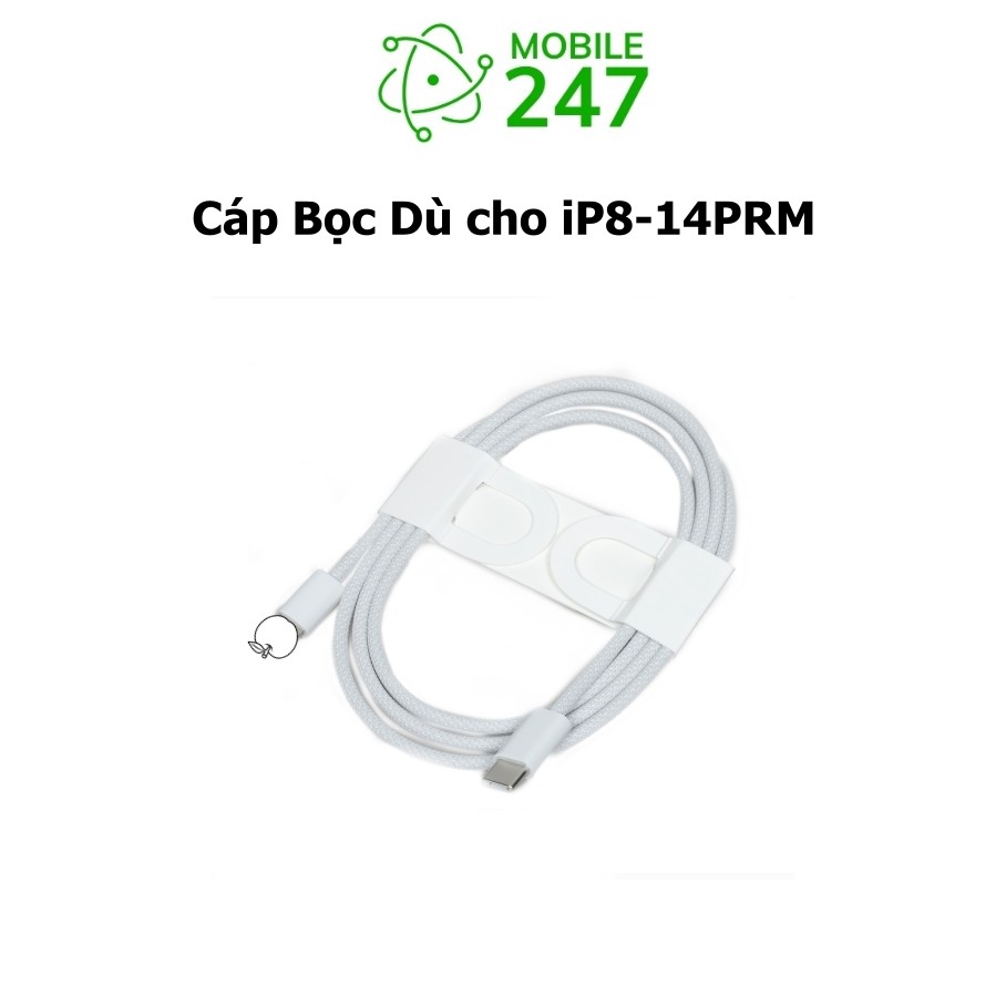Dây cáp sạc nhanh  P.D 20w  bọc dù cáp 1m cho điện thoại 7plus x xsmax 11 12 13 14 15 pro max promax