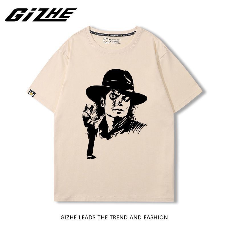 Michael Jackson Michael Jackson Hàng hóa ngắn tay nam nữ nguyên chất260430