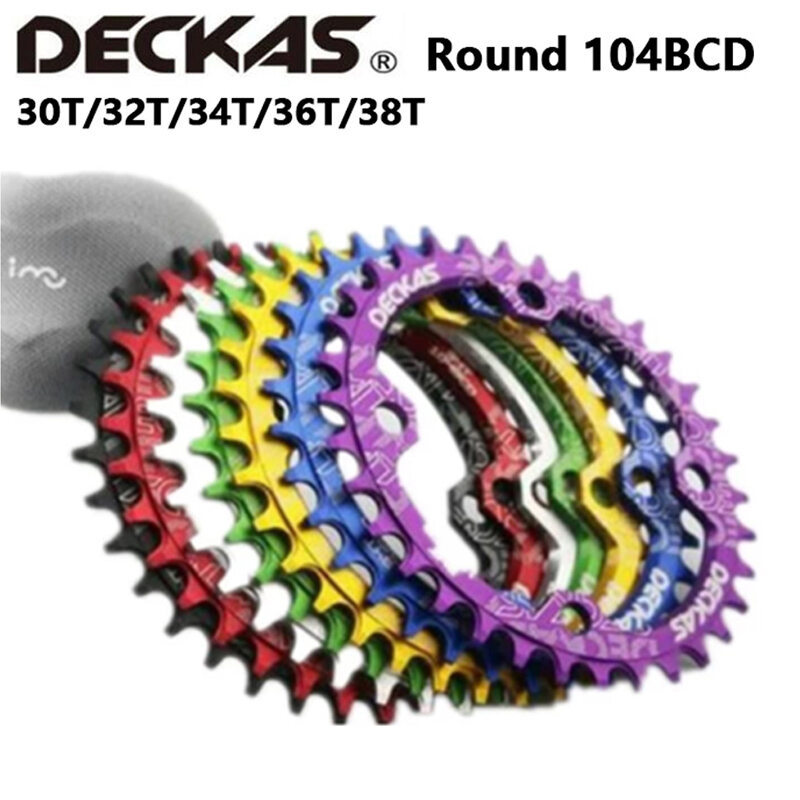 Deckas 104BCD Tròn Nẹp Rộng Xích MTB Xe Đạp Leo Núi Xe Đạp 104BCD 32T 34T 36T 38T crankset Bộ Răng Đ