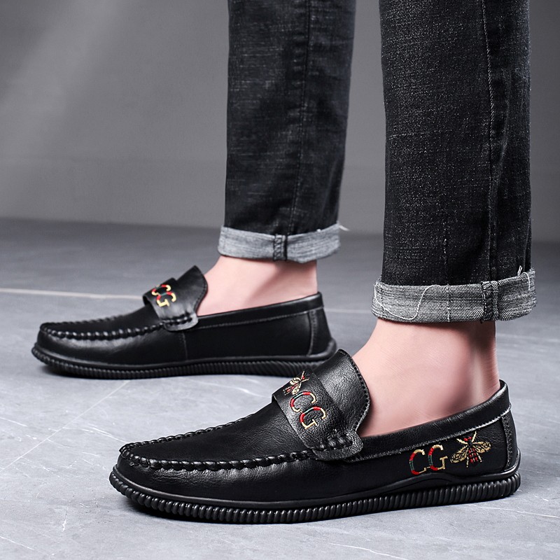 Fuyuan Style Peas Giày Nam Da Nhỏ Slip-On Giày Lười Phiên Bản Hàn Quốc Giày Hợp Thời Trang