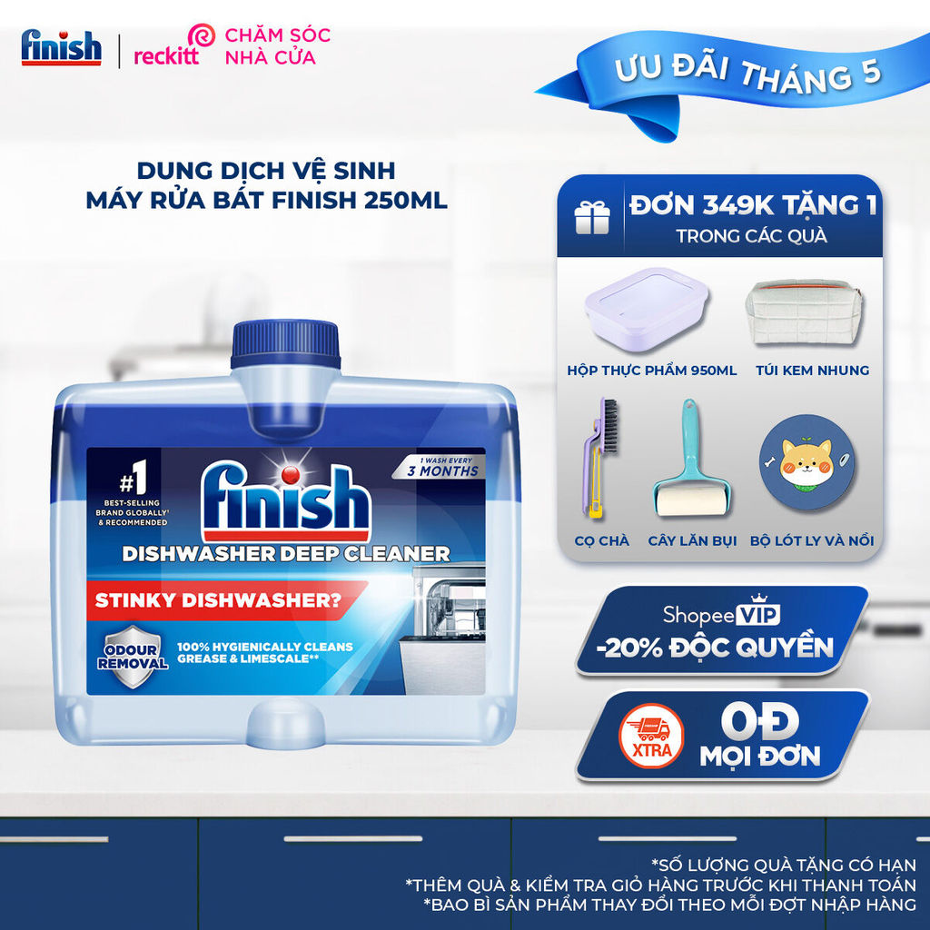 Dung Dịch Vệ Sinh Máy Rửa Chén Bát Finish 250ML