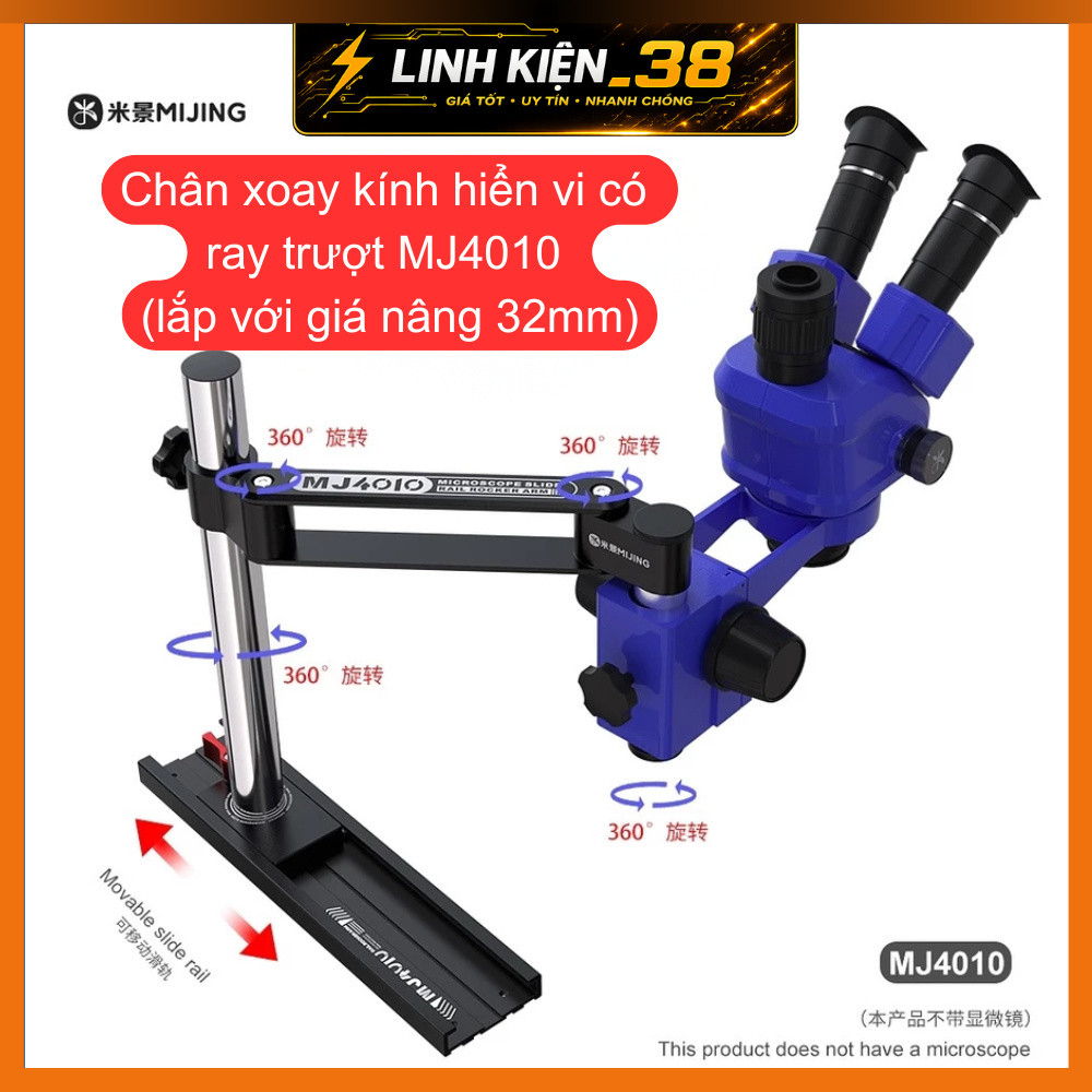 Chân xoay kính hiển vi có ray trượt MJ4010 (lắp với giá nâng 32mm). linhkien_38