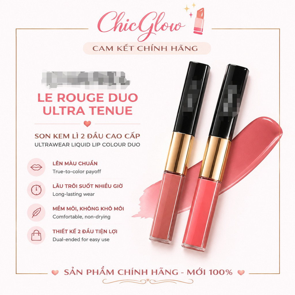 [Chính Hãng] Son Môi ℂℍ𝔸ℕ𝔼ℒ 𝐋𝐄 𝐑𝐎𝐔𝐆𝐄 𝐃𝐔𝐎 𝐔𝐋𝐓𝐑𝐀 𝐓𝐄𝐍𝐔𝐄 3.5g Fullsize Mịn Môi, Lên Màu Tự Nhiên, Dễ Dùn