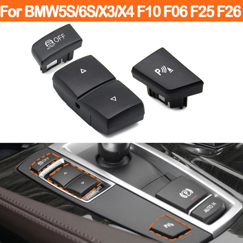 HB Nội Thất Ô Tô Chống Trơn Trượt OFF Mô Hình Thể Thao Radar Đỗ Xe Nút Công Tắc Cho Xe BMW 5 6 X3 X4