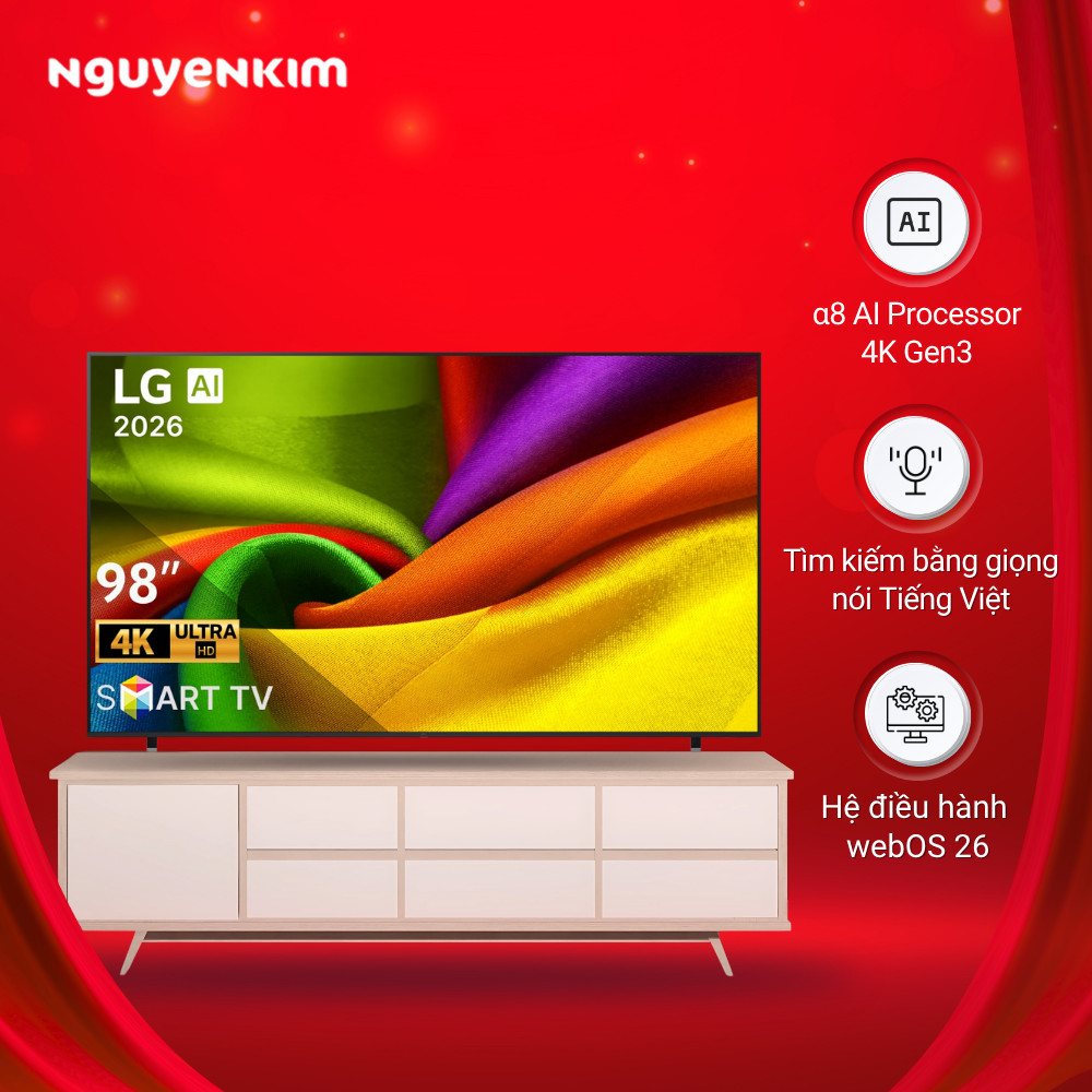[Mới 2026] Smart Tivi AI LG 4K 98 inch 98NU855BPSB