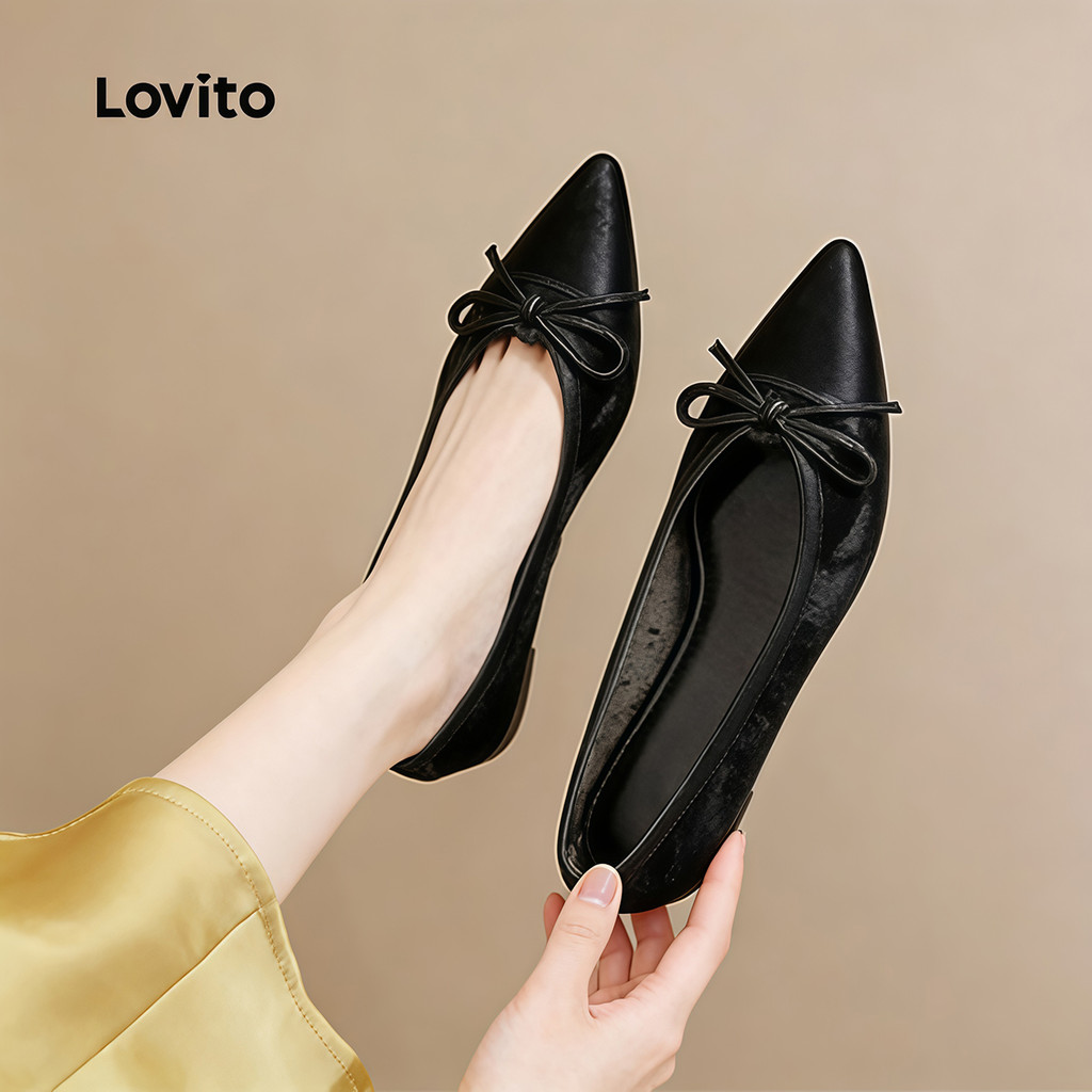 Lovito  Giày Boat Shoes nữ màu đen thanh lịch LFA115060