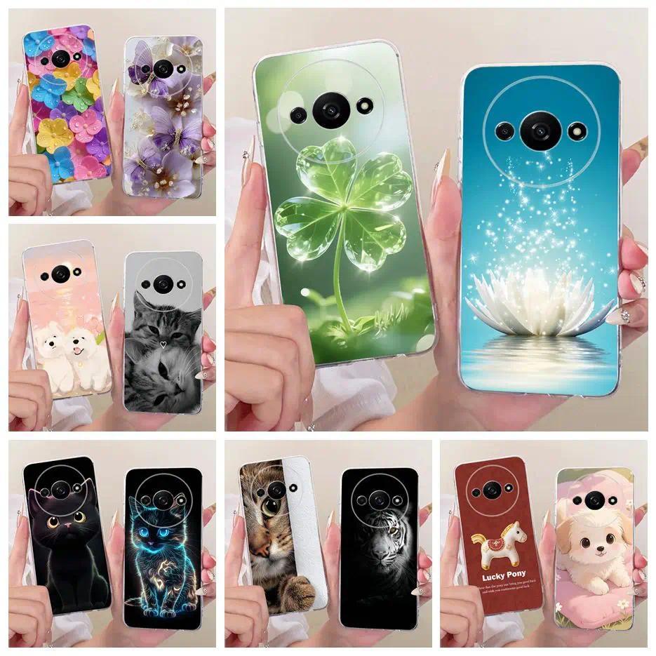 Dành Cho Xiaomi Redmi A3 A3x 4G Ốp Lưng Redmi A4 Phong Cách Lucky Clover Hoa Sơn Dành Cho Xiaomi Red