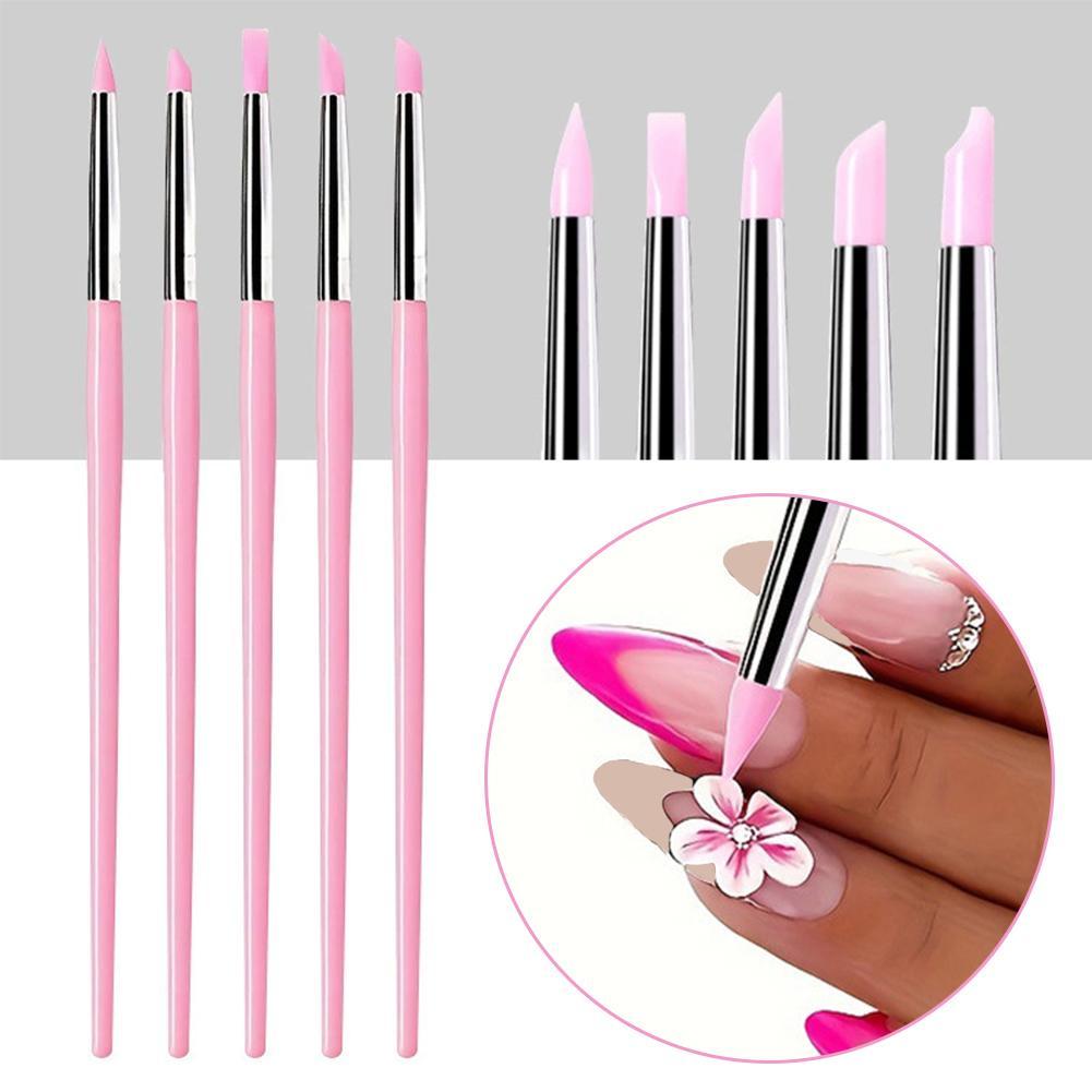 Nail Art Pen Set Powder Sculpting Gel Extension Powder Pressing Pen Set Dập nổi J2a0