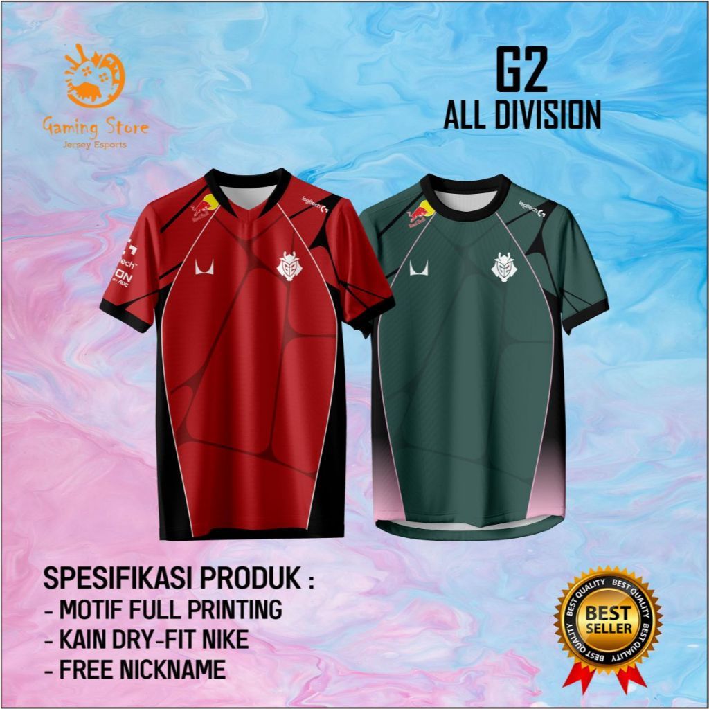 G2 Esports 2026 Jersey Free Tên tùy chỉnh In đầy đủ Thoáng khí Nhẹ Thoải mái Nhanh khô