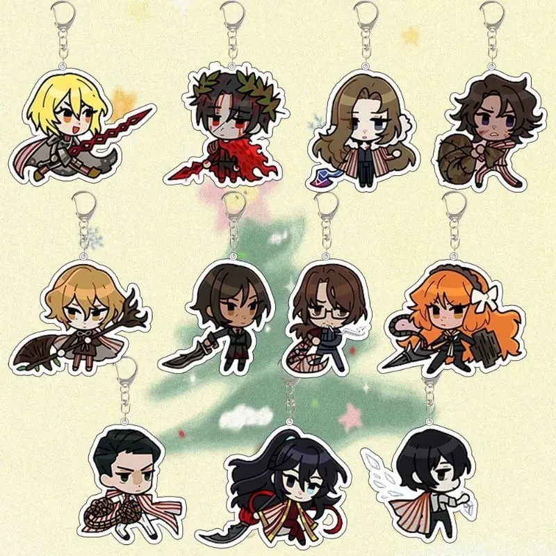 Móc khóa Game Limbus Company Mica Chibi Heathcliff Ishmael Gregor Outis Phụ kiện treo balo trang trí