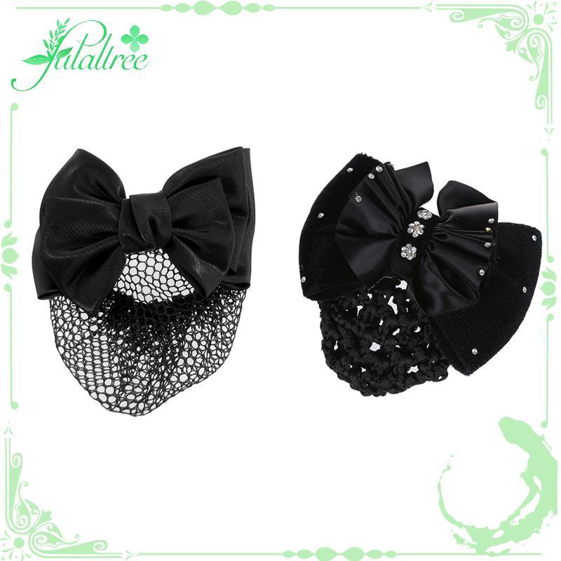[fulaltree] 1 Cái Kẹp Tóc Nhung Đen Nơ Barrette Lưới Ngáy & 1 Cái Nơ Trang Trí Kim Loại Kẹp Tóc Lưới