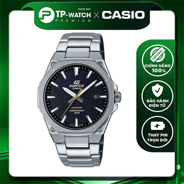Đồng Hồ Nam Dây Thép Casio Edifice EFR-S108D-1AVUDF Kính Sapphire | Edifice EFR-S108D-1A Siêu Mỏng