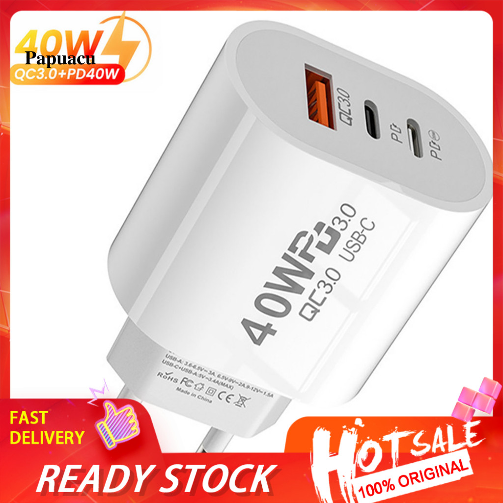 Bộ sạc 40w có kích thước bỏ túi Bộ sạc 40w nhẹ Bộ chuyển đổi sạc du lịch 40w Cổng Usb Type-c Dual Pd