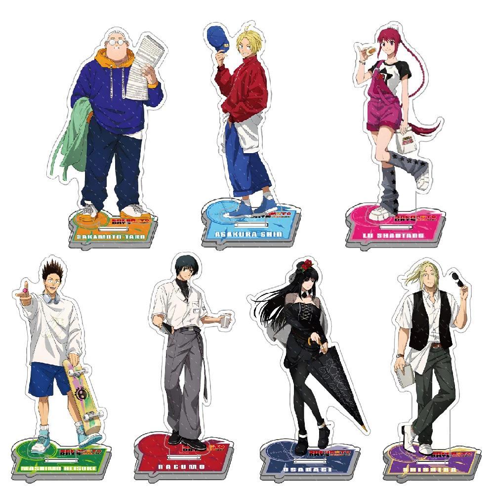 15CM Sakamoto Days Acrylic Stand Cute Anime Figurine Line Draft Diagram Figurine Backpack Pendant Ac