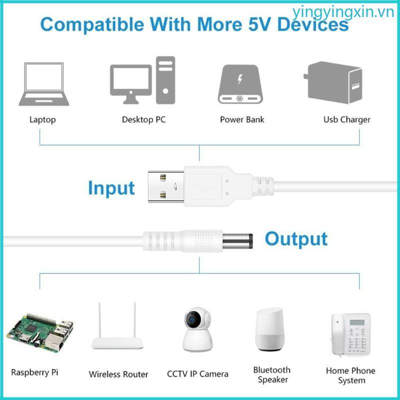 Cáp chuyển đổi YIN USB5V sang DC9V 12V Cáp sạc USB sang DC9V 12V với 8Adapters