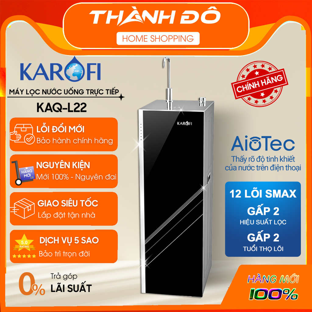 [CHÍNH HÃNG] Máy lọc nước RO Karofi KAQ-L22 - Hệ 12 Lõi - Bảo Hành 3 Năm Chính Hãng