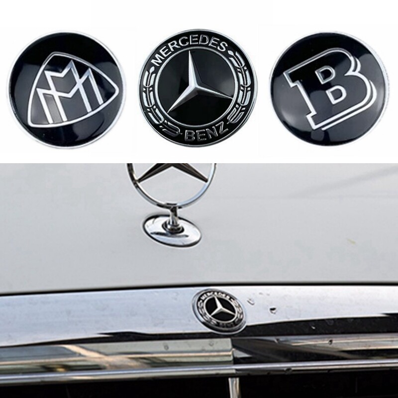 Logo lưới tản nhiệt phía trước 38mm cho Mercedes Benz 2014-2020 E S class biểu tượng phẳng cho Mayba