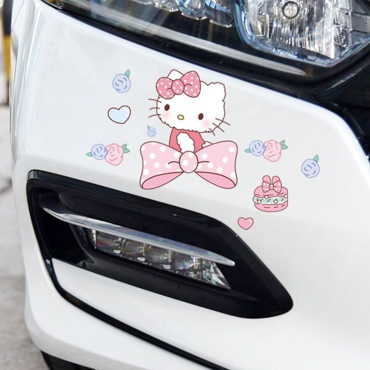 Kitty Kitty Mèo Xe Máy Xe Máy Điện Xe Trang Trí Miếng Dán Xước Bao Miếng Dán Cản Hello Kitty Cửa Xe 