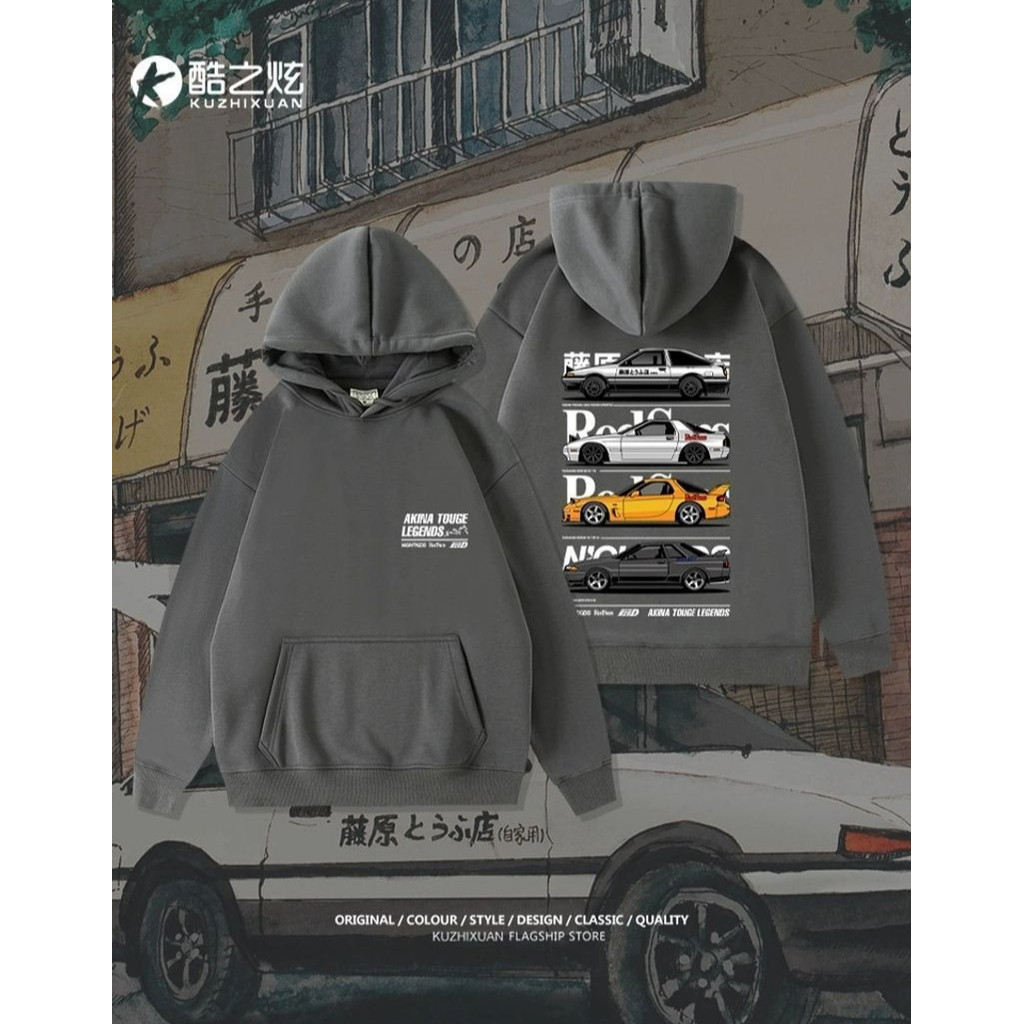 2026 Phong Cách Mới Ban Đầu D Fleet Fujiwara Tofu Shop RX7 Nhật Bản JDM Sửa Đổi Văn Hóa Có Mũ Trùm Đ