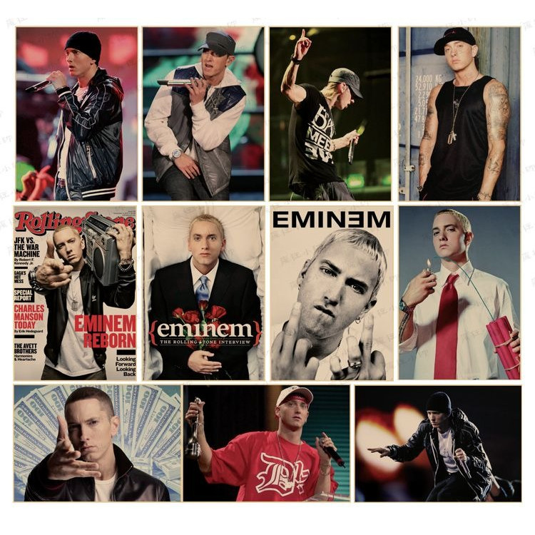 Plankton Eminem Eminem Eminem Retro Giấy Kraft Poster Chúa Mu Rapist Rap Ký Túc Xá Dán