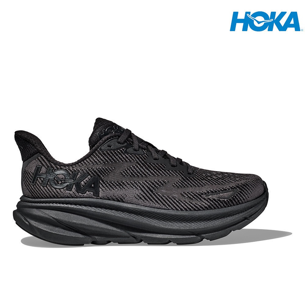 Giày chạy bộ Hoka Men Clifton 9 - Đen / Đen