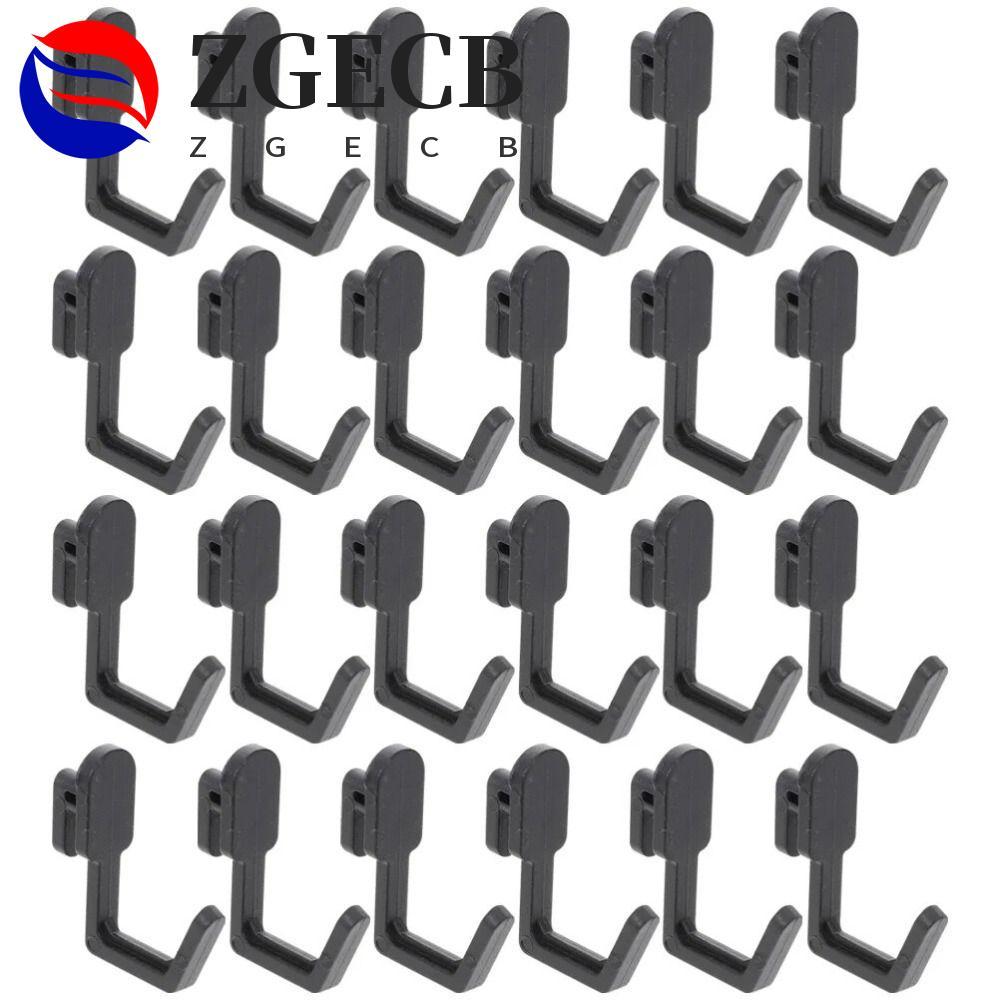 ZGECB 10 Chiếc Peg Board Hook, Đen / Trắng / Xám J Shape Hole Board Hook, Tiện Ích Nặng Nhựa Treo Tư