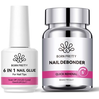 【Local】BORN PRETTY 80ml keo dán móng 6 trong 1, gel móng giả, debonder, tẩy móng giả