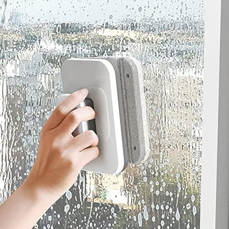 Double Sided Window Cleaner,Magnetic Window Cleaner Tool, Large Handle High Safety Sturdy Plastic Wi