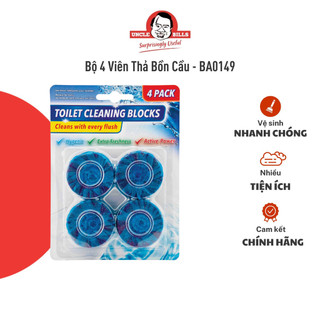 Bộ 4 viên thả bồn cầu uncle bills làm sạch, tẩy bồn cầu, khử vi khuẩn, không khí cao cấp - ba0149