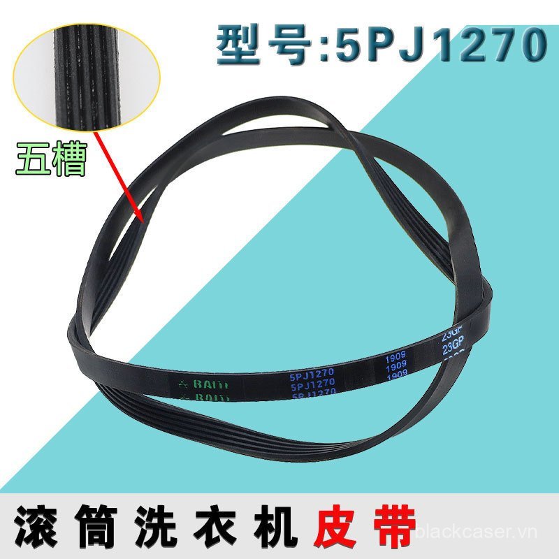 Thích hợp cho máy giặt trống thiên nga nhỏ xinh đẹp Đai truyền động cơ 5EPJ1270 / 5J1270 Đai tam giá