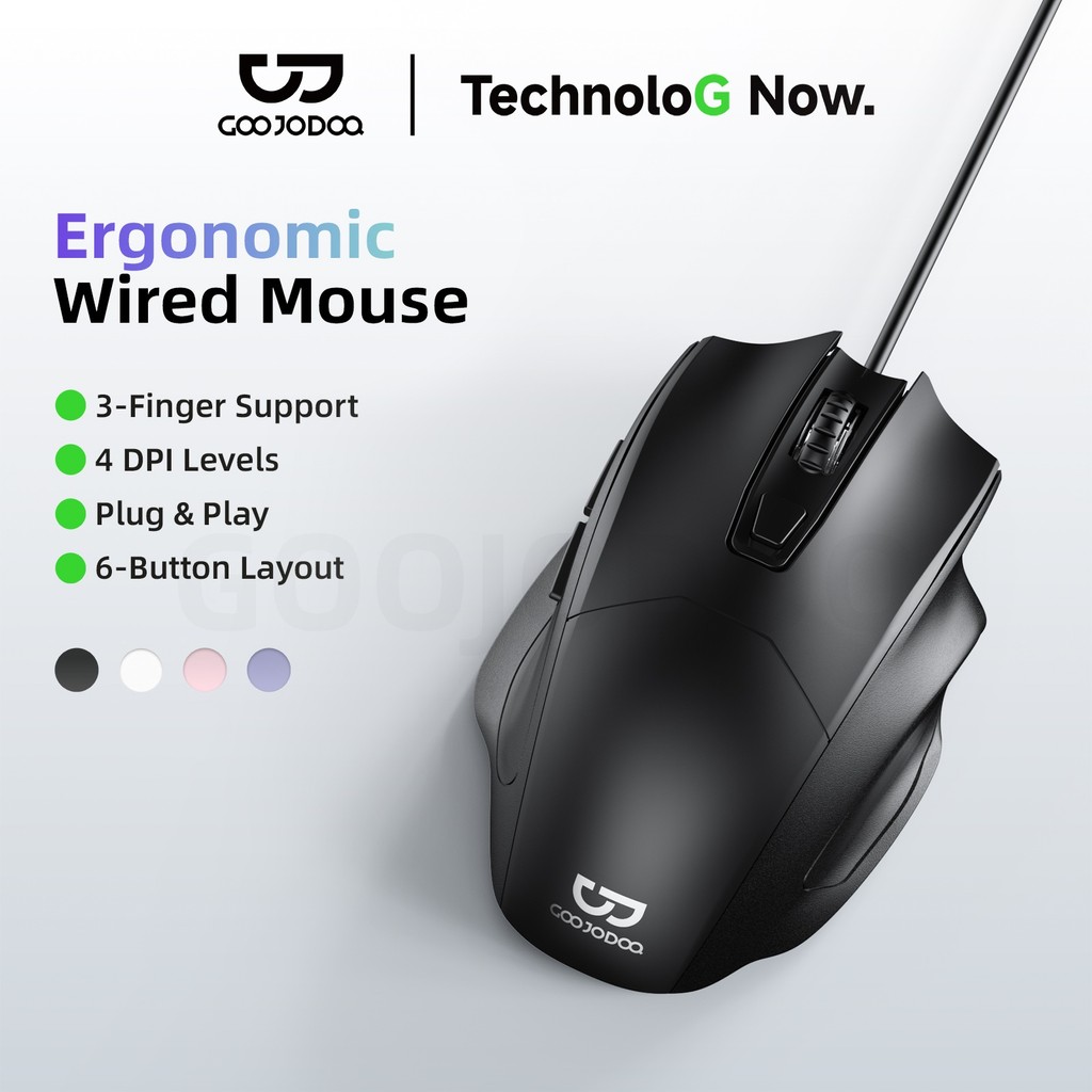 Chuột Có Dây GOOJODOQ 4 Nấc DPI, 6 Nút, Thiết Kế Êm Tay, Cắm USB Xài Liền | BigBuy360 - bigbuy360.vn