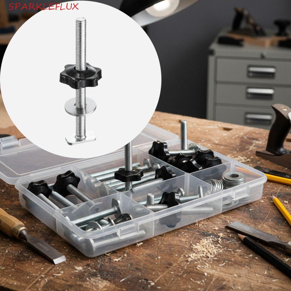 SPARKLEFLUX Miter T-Track Jig, Heavy Duty Vít Fixture Thanh trượt T-Slot, Fixture M8x100mm T-Track V