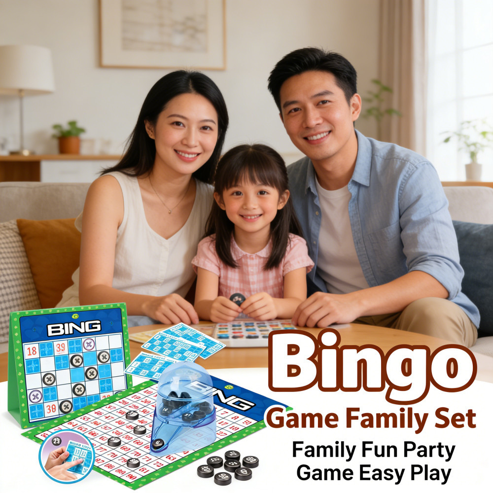 Counters Balls Bingo Cards Lồng Trò chơi gia đình Lotto Party Set Lotto Game Bingo