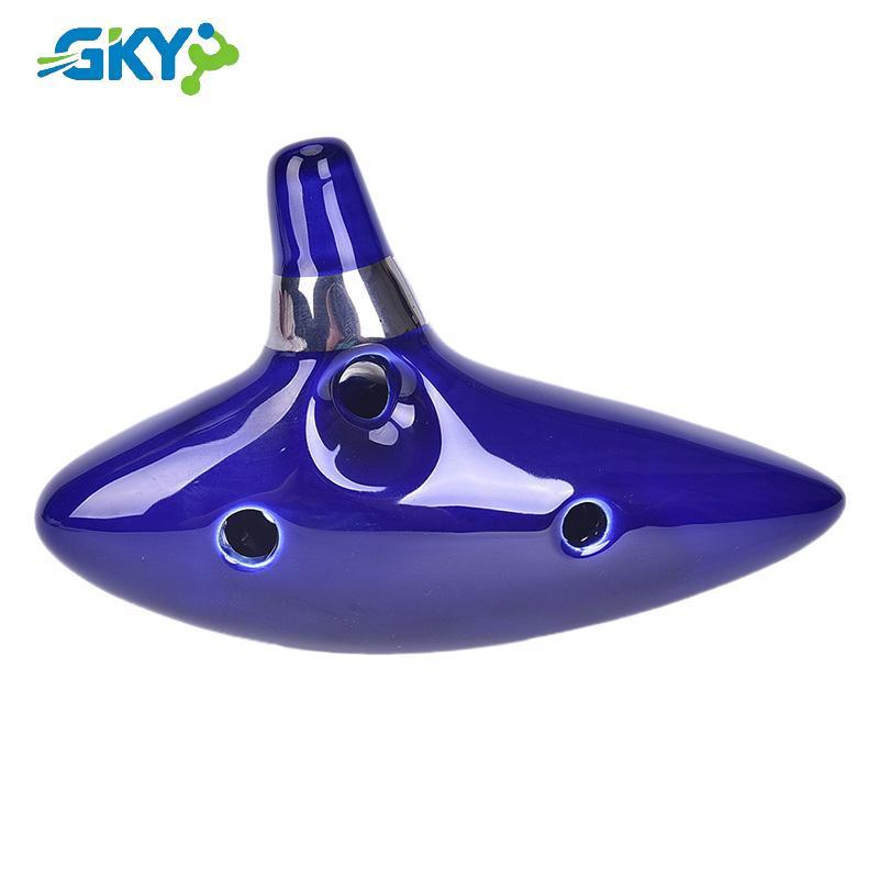 GKY 12 lỗ Ocarina Ceramic Alto C của Ocarina Flute Blue Ocarina Nhạc cụ Ocarina GKY