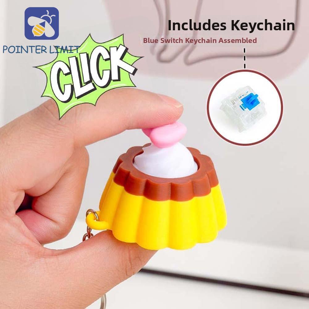 POINTER LIMIT Thực Phẩm Clicker Móc Chìa Khóa, Nút Rùa Hoạt Hình In 3D Henhouse Móc Khóa, Mặt Dây Ch
