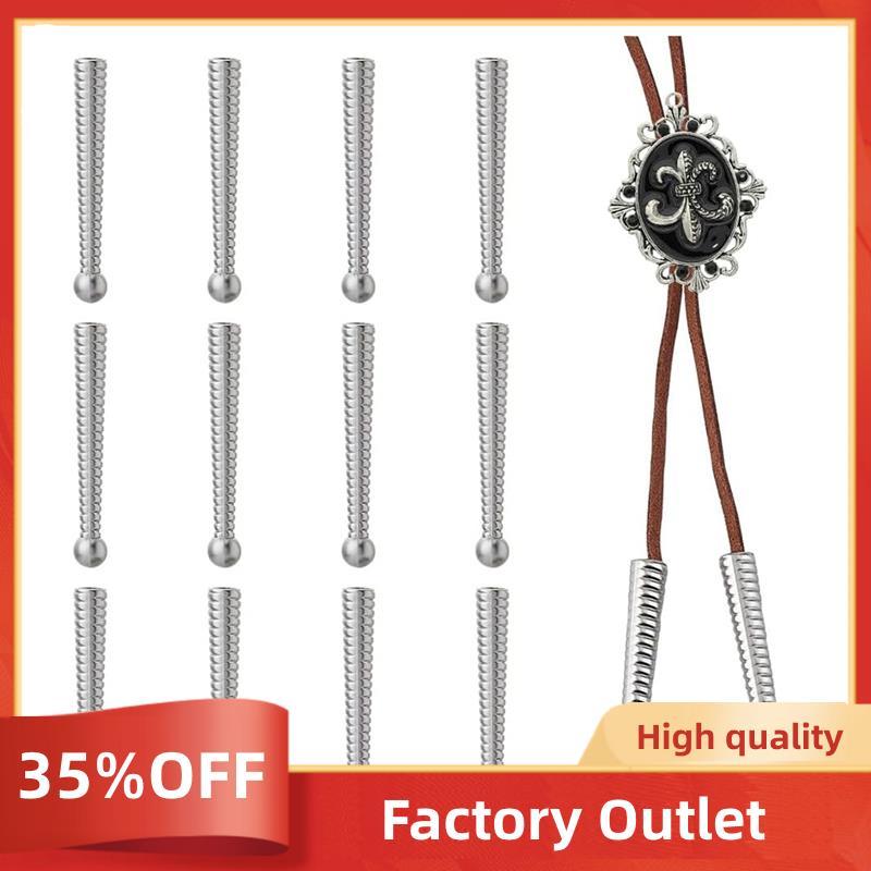 20 Chiếc Bạc Bolo Tie Đầu Mũ Cuối Dây Hợp Kim Dài Đầu Bolo Tie Đầu Bolo Mũ Bolo Phát Hiện Thay Thế C