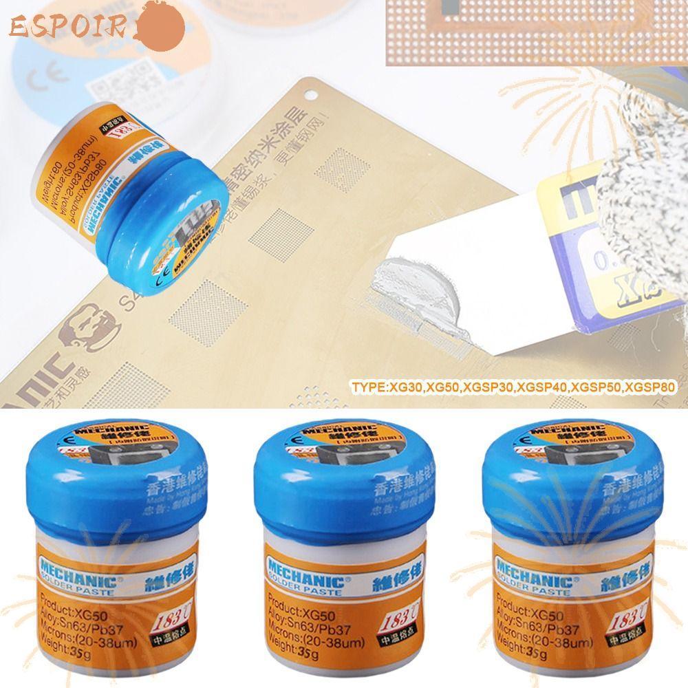 Bột thiếc ESPOIR, Thông lượng hàn không chì nhiệt độ trung bình thấp, Dán thông lượng hàn thiếc Sn63
