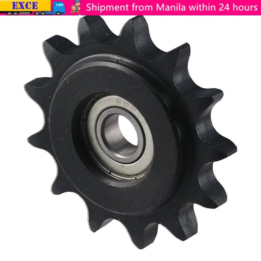 EXCE Chain Idler Sprocket, 10mm Bore 1 / 2 "Pitch 13 Răng Convex Idler Gear, Vòng bi thép Carbon C45