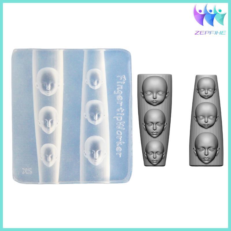 Nio Búp Bê Mặt Móng Tay Nghệ Thuật Khuôn Silicon Cho Nữ Bé Gái Phụ Kiện Móng Tay Làm Khuôn