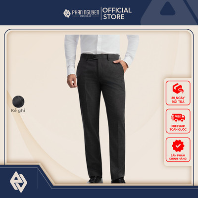 Quần âu nam Phan Nguyễn, chất liệu tetron cao cấp, bền chắc, co giãn tốt, form slim fit QVL.920