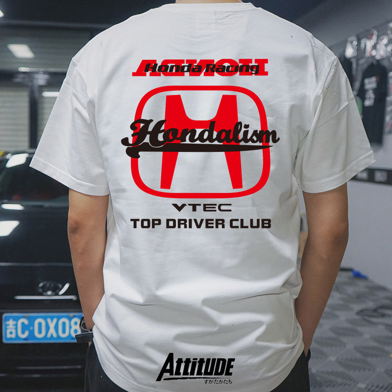 Áo thun ngắn tay Cotton nguyên chất Attitude Japan JDMFL5 FK8 Type R dành cho nam và nữ