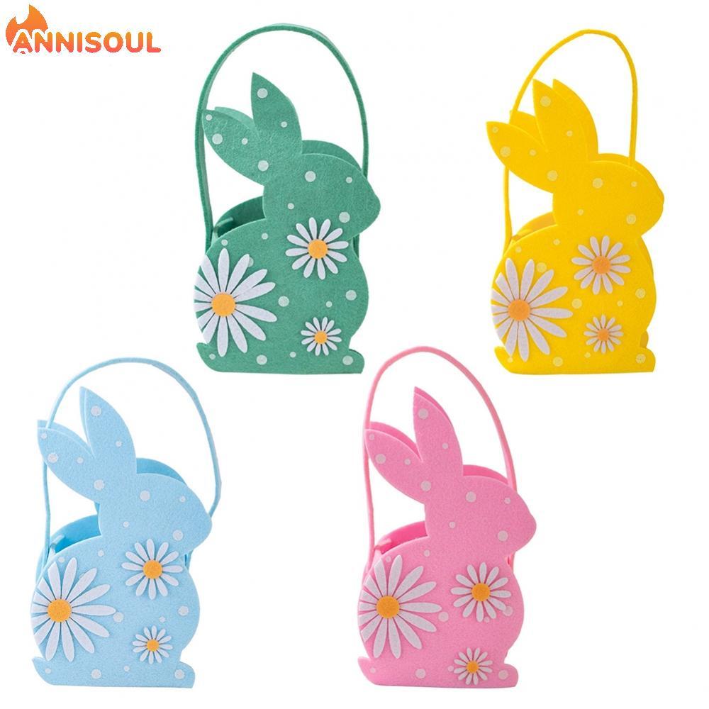 [NISO]Spacious Felt Bunny Basket for Kids Easter Celebrations and Gatherings