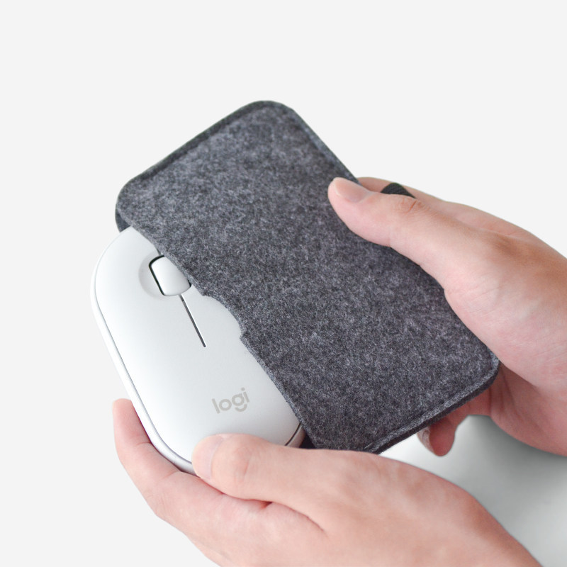 Thích hợp cho Logitech Pebble / Apple Magic Mouse Felt Storage Bag Bluetooth Mouse PU Vỏ bảo vệ