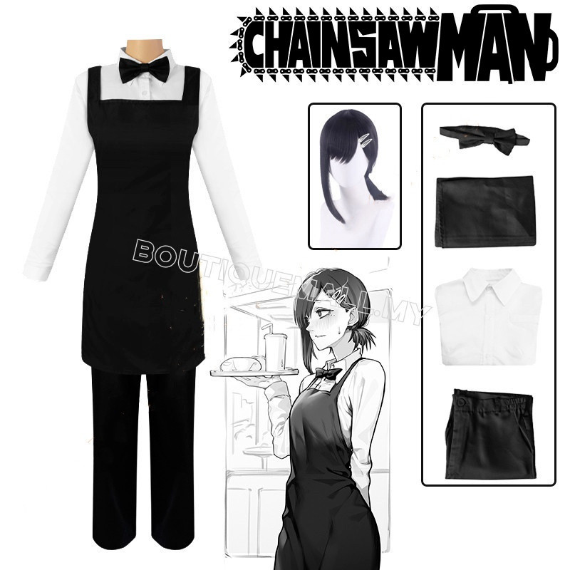 Anime Cosplay Trang Phục Higashiyama Kobeni với tóc giả đen, phù hợp cho nhân vật bồi bàn và đầm quỷ