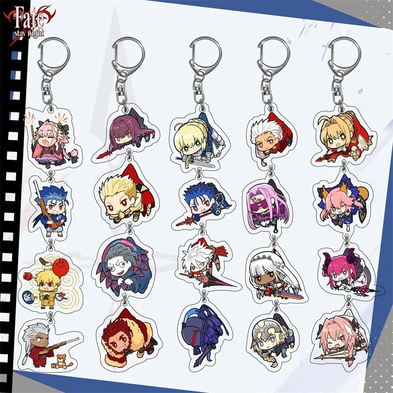 Móc khóa Fate Grand Order FGO Anime Mica Acrylic nhân vật Saber Emiya Gilgamesh Astolfo treo balo ph