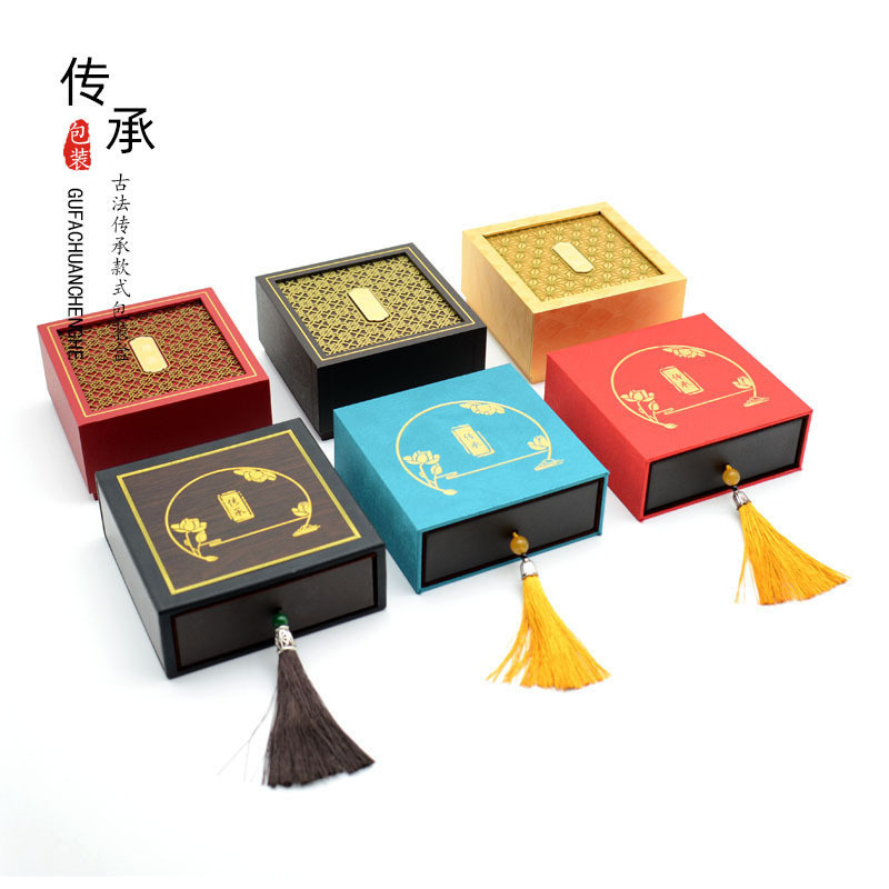 A New Ancient Method Drawer Box Inheritance Box Jewelry Box Pendant Gold Necklace Box Jade Jadeite G