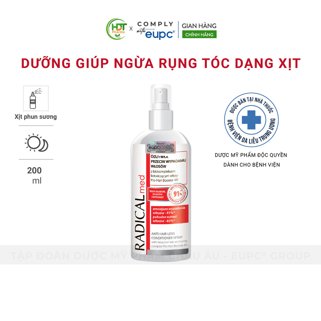 Dưỡng Giúp Giảm Rụng Tóc Dạng Xịt Radical Med 200ml Giúp Tóc Chắc Khỏe Bồng Bềnh EUPC STORE